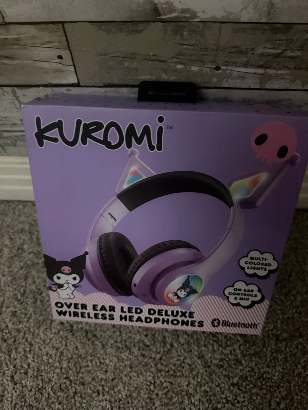 Kuromi Purple LED Wireless Over-Ear Headphones